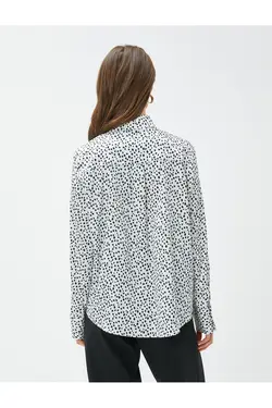 پیراهن آستین بلند با جزئیات پاپیون روی یقه - یاری شاپ