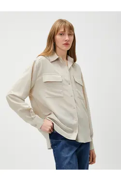 پیراهن آستین بلند با جزئیات جیب - یاری شاپ