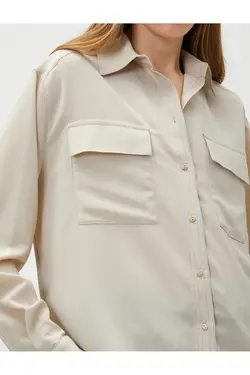 پیراهن آستین بلند با جزئیات جیب - یاری شاپ