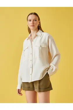 پیراهن آستین بلند با جزئیات جیب - یاری شاپ