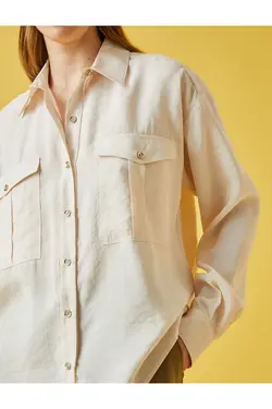 پیراهن آستین بلند با جزئیات جیب - یاری شاپ