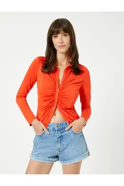 پیراهن آستین بلند پارچه دار - یاری شاپ