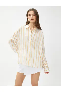 پیراهن آستین بلند پوپلین سایز بزرگ - یاری شاپ