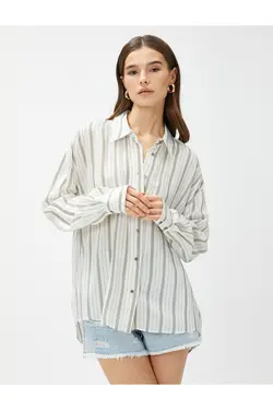 پیراهن آستین بلند پوپلین سایز بزرگ - یاری شاپ