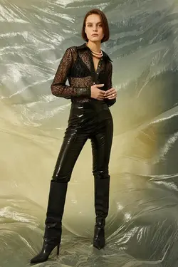 پیراهن آستین بلند توری - یاری شاپ