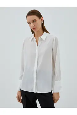 پیراهن آستین بلند دکمه مخفی - یاری شاپ