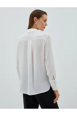 پیراهن آستین بلند دکمه مخفی - یاری شاپ