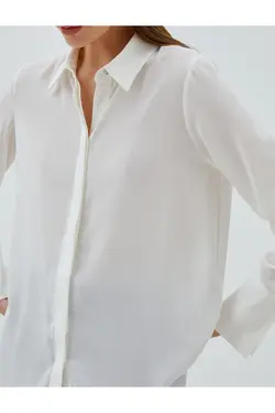 پیراهن آستین بلند دکمه مخفی - یاری شاپ