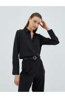 پیراهن آستین بلند دکمه مخفی - یاری شاپ