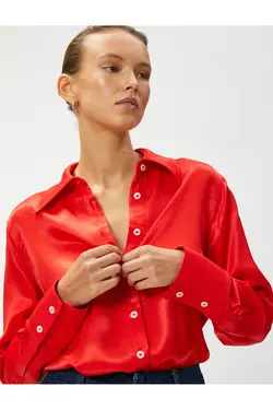 پیراهن آستین بلند ساتن - یاری شاپ