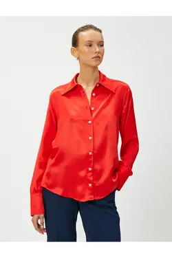 پیراهن آستین بلند ساتن - یاری شاپ