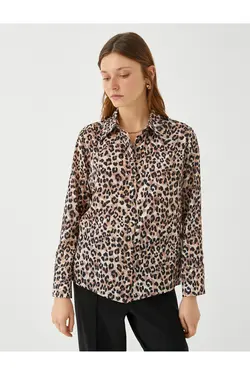 پیراهن آستین بلند طرح پلنگی برش راحت - یاری شاپ