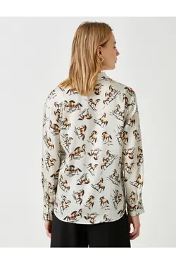 پیراهن آستین بلند طرح دار - یاری شاپ