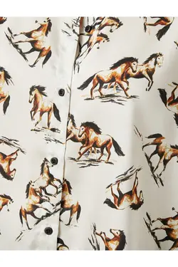 پیراهن آستین بلند طرح دار - یاری شاپ