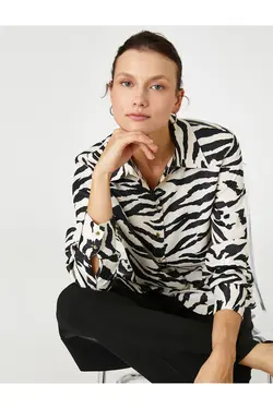 پیراهن آستین بلند طرح دار گورخر - یاری شاپ