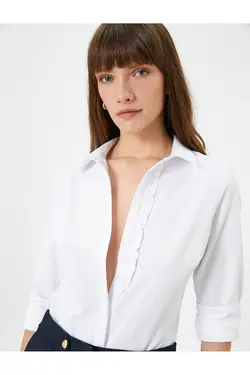 پیراهن آستین بلند و باریک با دکمه های دقیق - یاری شاپ