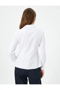 پیراهن آستین بلند و باریک با دکمه های دقیق - یاری شاپ