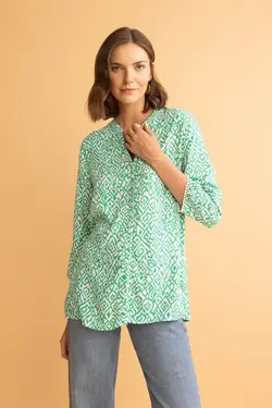 پیراهن آستین بلند یقه بلند مرتب و منظم - یاری شاپ