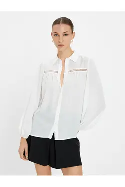 پیراهن آستین بلند یقه دکمه دار بافت - یاری شاپ