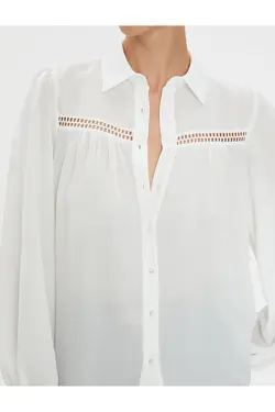 پیراهن آستین بلند یقه دکمه دار بافت - یاری شاپ