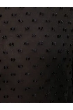 پیراهن آستین بلند یقه دکمه شفاف بافت با یقه منظم - یاری شاپ