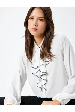 پیراهن آستین بلند یقه سرآستین دکمه دار - یاری شاپ