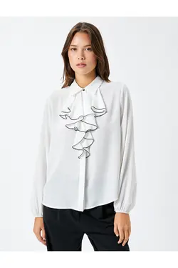 پیراهن آستین بلند یقه سرآستین دکمه دار - یاری شاپ