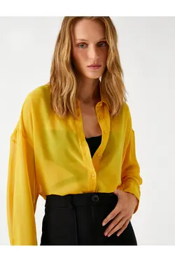 پیراهن آستین بلند یقه کلاسیک - یاری شاپ