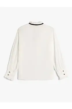 پیراهن آستین بلند یقه کراوات با تناسب منظم - یاری شاپ