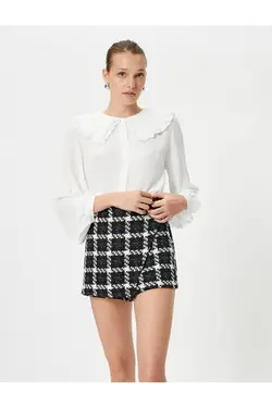 پیراهن آستین بلند یقه نوزاد دکمه های رفل - یاری شاپ