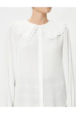 پیراهن آستین بلند یقه نوزاد دکمه های رفل - یاری شاپ