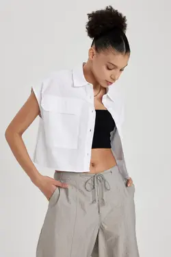 پیراهن آستین کوتاه 100% پنبه ای با جیب بسیار مناسب - یاری شاپ