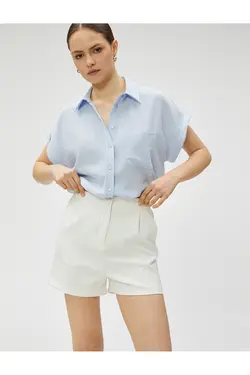 پیراهن آستین کوتاه با جزئیات جیب - یاری شاپ