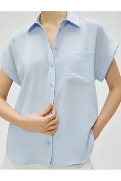 پیراهن آستین کوتاه با جزئیات جیب - یاری شاپ