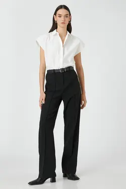 پیراهن آستین کوتاه با جزییات دوخت نخی - یاری شاپ