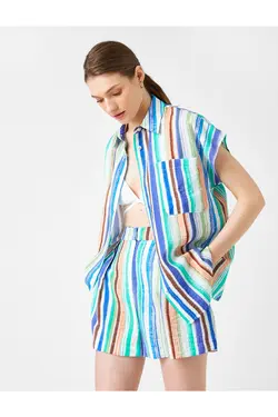 پیراهن آستین کوتاه با جیب - یاری شاپ