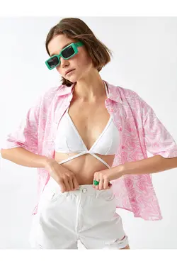 پیراهن آستین کوتاه با چاپ گل - یاری شاپ