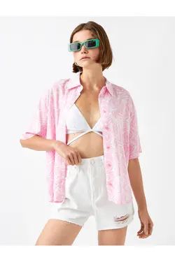 پیراهن آستین کوتاه با چاپ گل - یاری شاپ