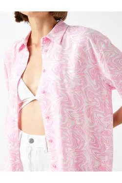 پیراهن آستین کوتاه با چاپ گل - یاری شاپ