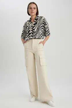 پیراهن آستین کوتاه با طرح گورخر سایز بزرگ - یاری شاپ