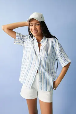 پیراهن آستین کوتاه چاپ شده با سایز بزرگ - یاری شاپ