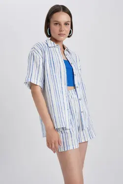 پیراهن آستین کوتاه چاپ شده با سایز بزرگ - یاری شاپ