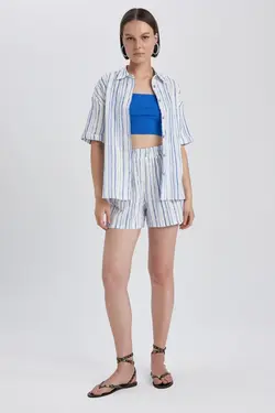 پیراهن آستین کوتاه چاپ شده با سایز بزرگ - یاری شاپ