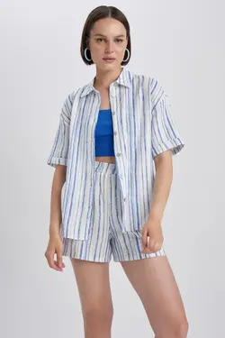 پیراهن آستین کوتاه چاپ شده با سایز بزرگ - یاری شاپ