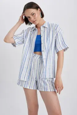 پیراهن آستین کوتاه چاپ شده با سایز بزرگ - یاری شاپ