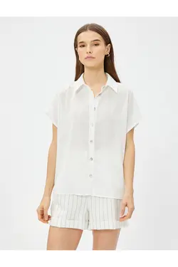 پیراهن آستین کوتاه دکمه دار - یاری شاپ