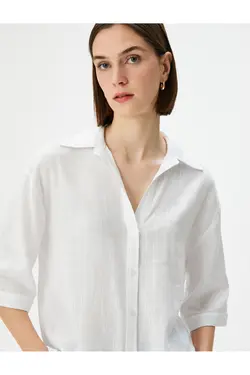 پیراهن آستین کوتاه دکمه دار پایه معمولی - یاری شاپ