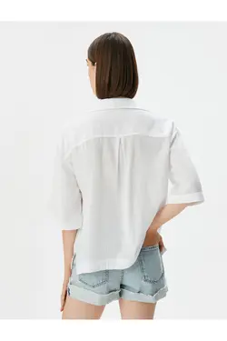 پیراهن آستین کوتاه دکمه دار پایه معمولی - یاری شاپ