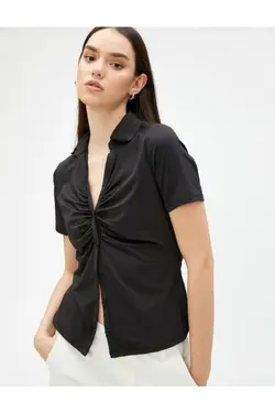 پیراهن آستین کوتاه روکش دار - یاری شاپ