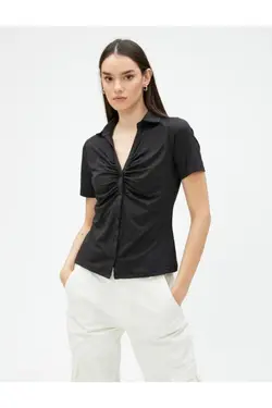 پیراهن آستین کوتاه روکش دار - یاری شاپ